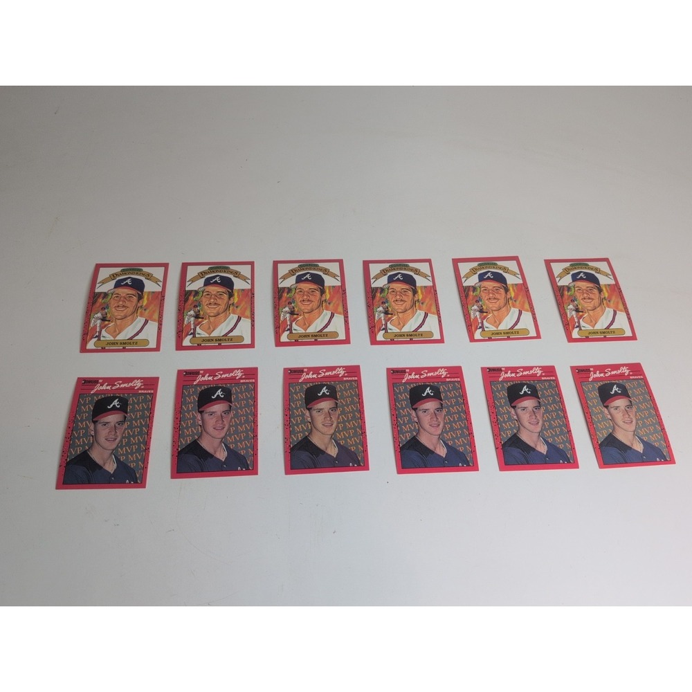 Lot Of 12 John Smoltz/ Tom Glavin Error #BC-12, 8 Gradable 1990 Donruss Cards